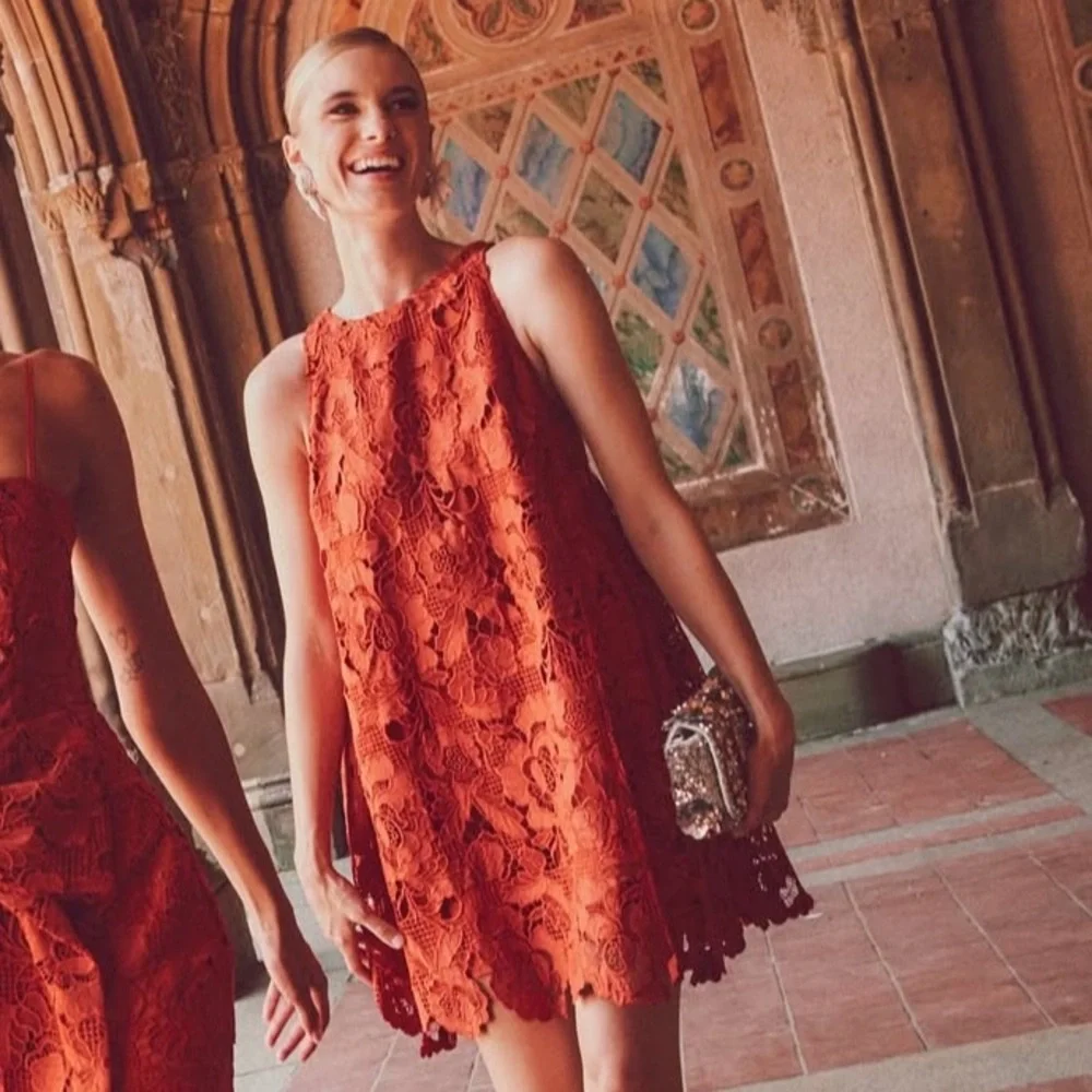 Mestiza New York Burnt Orange Lace Dress